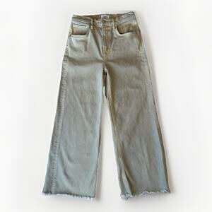 Citizens Of Humanity Lyra Jeans 26 Khaki Premium Cropped Wide Leg Glam Boho